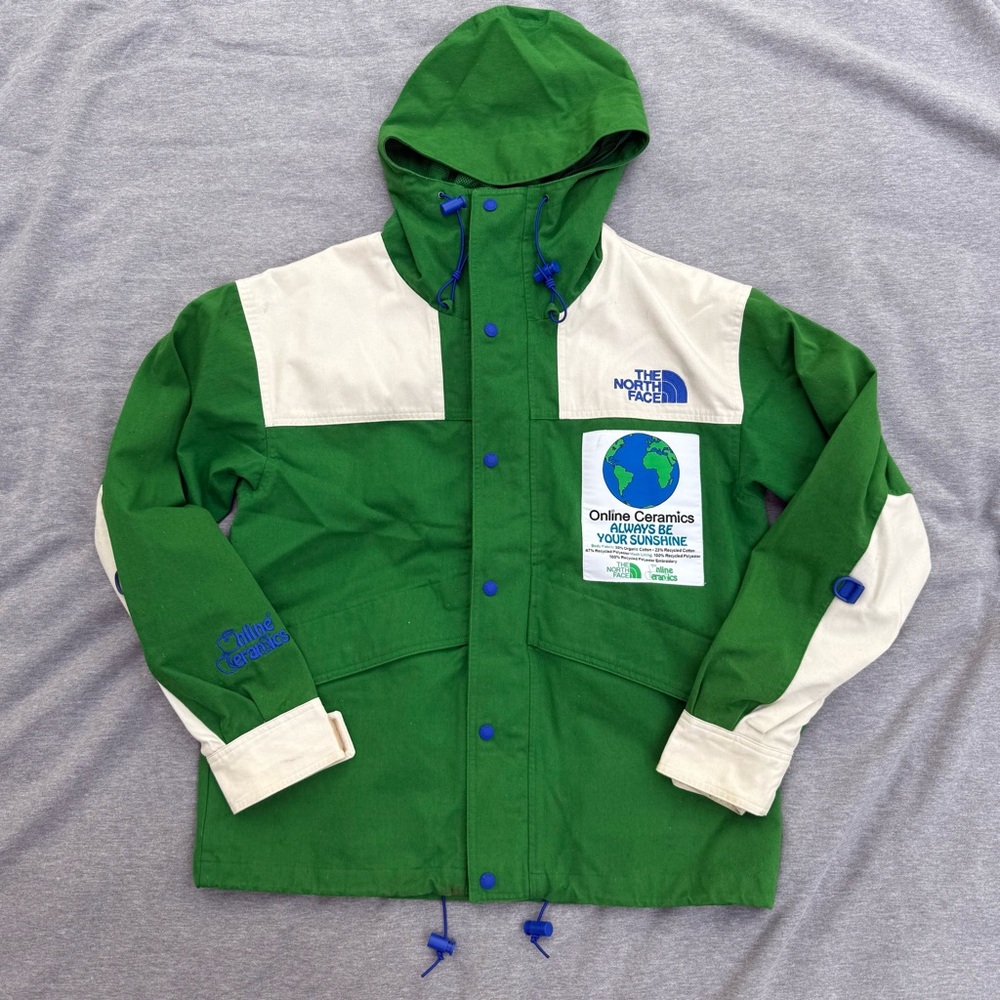 Online Ceramics x The North Face limited drop green jacket size medium